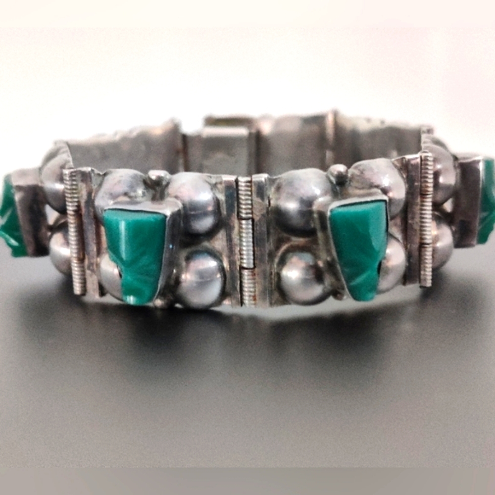 Vintage Silver 925 Bracelet Aztec Mask